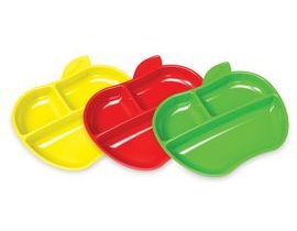 Munchkin - Set farebných delených tanierov v tvare jablka 3ks