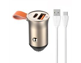 LDNIO C509Q USB, USB-C 30W Nabíječka do auta + kabel USB-C Kabel