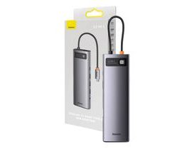 Rozbočovač USB-C 12v1 Baseus Metal Gleam Series Grey