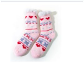 Vánoční hřejivé ponožky s kožíškem - sváteční ornamenty
