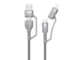 USB kabel Dudao L20xs 4v1 USB-C / Lightning / USB-A 2,4A, 1 m (šedý)