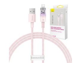 Rychlonabíjecí kabel Baseus USB-A na Lightning Explorer Series 1m, 2,4A (růžový)