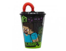 Kelímek s brčkem 430 ml - Minecraft