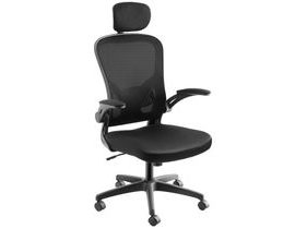 tectake 405323 ergonomická kancelářská židle arges s nastavitelnou opěrkou hlavy - černá černá Polyamid