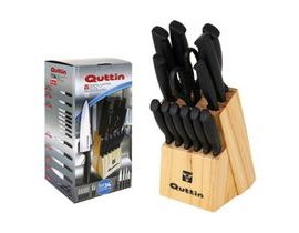 Sada nožů s dřevěným podstavcem Quttin Black (14 pcs)