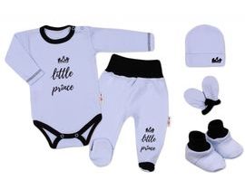 Baby Nellys 5-ti dílná soupravička do porodnice Little Princ - modrá