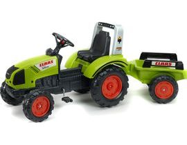 FALK Šlapací traktor 1040AB Claas Arion 430 s vlečkou