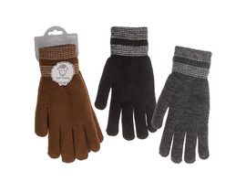 Pánské rukavice, standardní, s vnitřní podšívkou, univerzální velikost, 90g, 50% polyakryl, 50% polyester, s hlavičkovou kartou, 3 barvy v polybale (černá, tmavě šedá, hnědá)