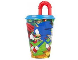 Kelímek plastový s brčkem 430ml - Sonic