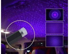 USB LED projektor do interiéru vozu - modrý