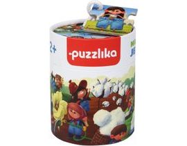 Puzzlika 14231 Výroba džínů - naučné dějové puzzle 15 dílků