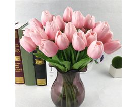 Umelé tulipány 10 ks - svetlo ružová