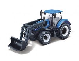 Traktor Bburago s nakladačom Fendt 1050 Vario / New Holland kov / plast 16cm 2 druhy v krabičke 21x11x8cm Cena za 1ks