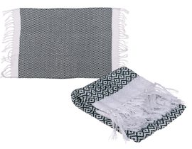 Zelenobílý ručník Premium Fouta (do sauny a na pláž