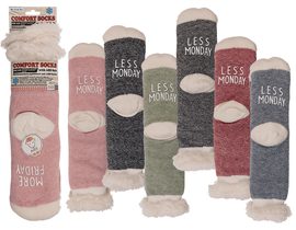Dámské pohodlné ponožky, s nápisem: "více pátků - méně pondělků"