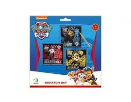 Škrabací obrázek 3ks barevný Tlapková patrola/Paw Patrol 20x20cm na kartě