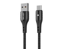 Kabel USB-C Vipfan Colorful X13, 3A, 1,2 m (černý)
