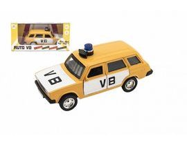 Policejní auto VB combi kov/plast 11,5cm na zpětné natažení na baterie se zvukem v krabičce 15x7x7cm