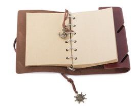 Cestovní zápisník v retro stylu - hnědý