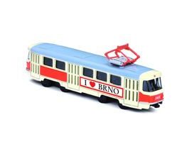 Kovová česká retro tramvaj 16 cm BRNO