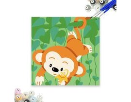Malování podle čísel pro děti - opička