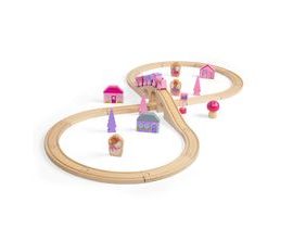 Bigjigs Rail Dřevěná vláčkodráha osmička pro princezny 35 dílů