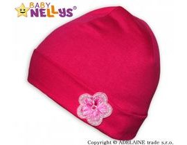 Bavlněná čepička Baby Nellys ® - Růžová s kytičkou