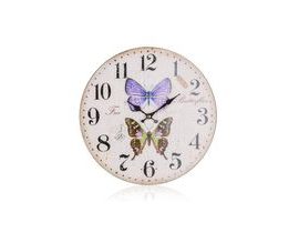 Domáce dekorácie hodiny nástenné motýle 34 cm