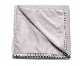 Dětská deka Velvet - oboustranná s ozdobným lemováním, Baby Nellys 100 x 75 cm, šedá