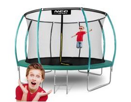 Zahradní trampolína 14ft / 435cm se síťkou, profilovanými sloupky a žebříkem Neo-Sport