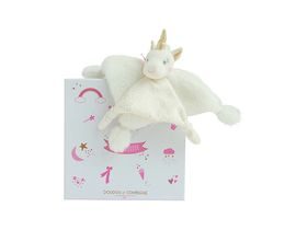 Doudou Dárková sada - plyšový spinkáček jednorožec 22 cm