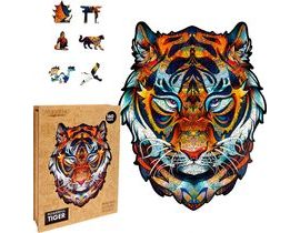 Drevené farebné hádanky - silný tigr