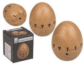 Krátkodobý alarm, vajcia vo vzhľade dreva, cca. 7 x 6 cm,