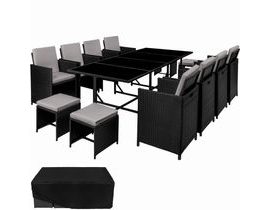 Tectake 404393 Záhradný Rattan Furniture Palma 8+4+1 vrátane. plachty