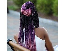 Vlasový příčesek - fialové ombré