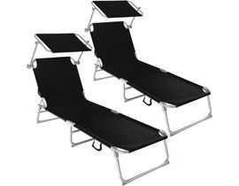 Tectake 400683 2 Beach Sun Loungers 4 pozície