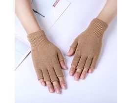 Bezprsté rukavice - hnědé