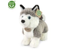 Plyšový pes husky stojící 23 cm ECO-FRIENDLY