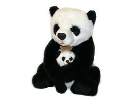 Plyšová panda s mláďaťom 27 cm ECO-FRIENDLY