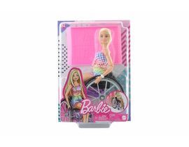 Model Barbie na invalidnom vozíku v kockovanej HJT13 celkovo