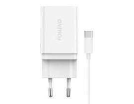 Rychlonabíječka Foneng 1x USB K300 + kabel USB na USB-C