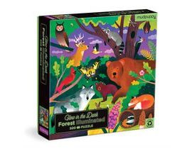 Mudpuppy Puzzle Lesní zvířátka - svítící ve tmě 500 dílků