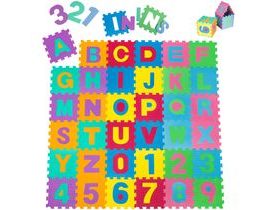 Tectake 401859 penové hádanky na zemi hrajúce puzzle koberec - farebný plast