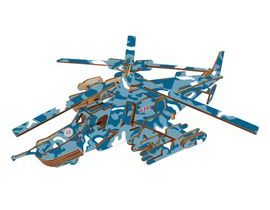 Woodcraft Dřevěné 3D puzzle Bojový vrtulník Black shark