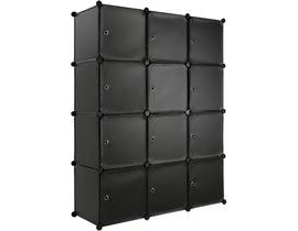 tectake 401578 variabilní regálový systém s 12 boxy s dvířky 112x37x148cm