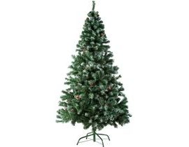 tectake 402822 umělý vánoční stromek s šiškami a kovovým stojanem 180 cm - zelená zelená PVC