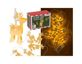 3D LED světelný řetěz, Kovoví jeleni. s funkcí časovače, pro 2 x Mignon (AA) baterie
