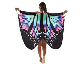Plážové šaty - motýlí křídla L-XL - modré