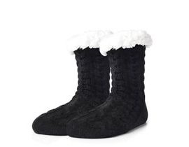 Teplé pletené ponožky - černé