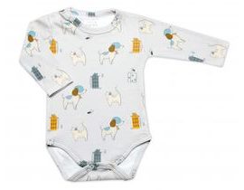 Bavlněné body dlouhý rukáv Dog&amp;Cat K-Baby, modré, veľ. 80